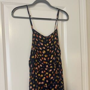 Madewell Navy Floral Jumpsuit